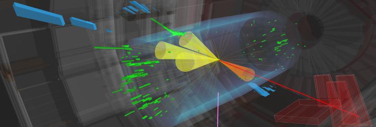 Collision event recorded with the CMS detector